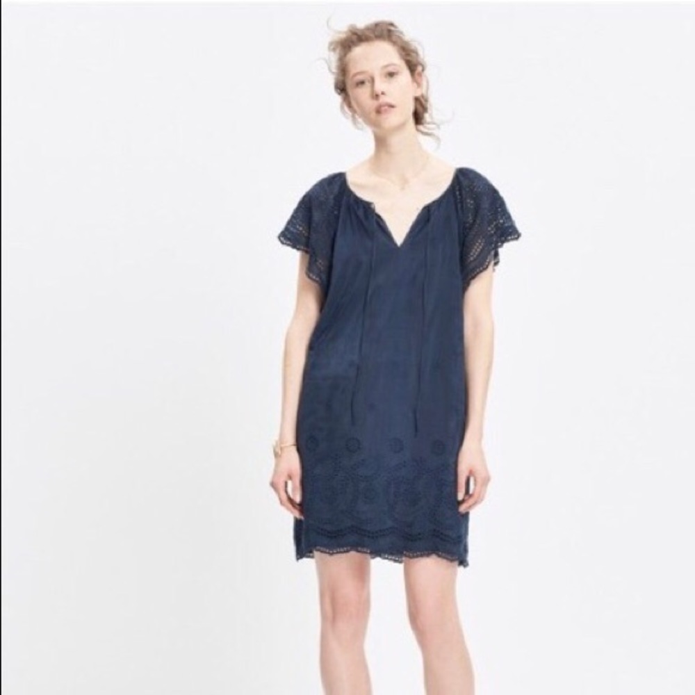 Madewell Embroidered Eyelet Moontide Dress Sz XS